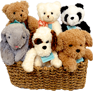 basket of little hugs children's donation teddy bear